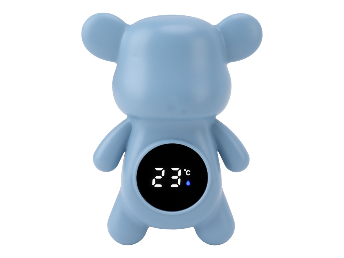 Termómetro Digital Para El Baño Del Bebé Con Forma De Oso Y Pantalla Táctil Azul.