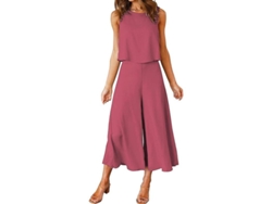 2026-conjunto De Dos Piezas De Verano Para Mujer Roylamp: Blusa Básica De Cuello Redondo Y Pantalones Anchos Cortos