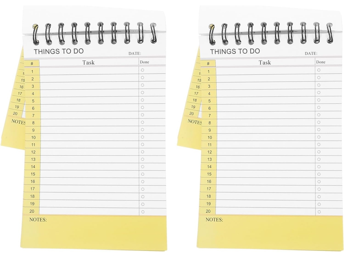Paquete De 2 Cuadernos Pequeños De Espiral Con Páginas Rayadas, Bloc De Notas Diario De Espiral Para Listas.