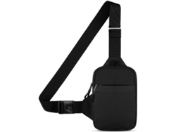 Bolso de hombro individual con dos bolsillos, impermeable (negro)