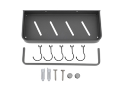 Estante de ducha de pared, cesta de aluminio, gran capacidad, diseño moderno, versátil, estante de almacenamiento con colgador de toallas.