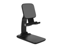 Soporte De Escritorio Ajustable Para Teléfonos Móviles Y Tabletas, Carpeta Para Transmisiones Web Y Reuniones En Línea, Plástico Negro.