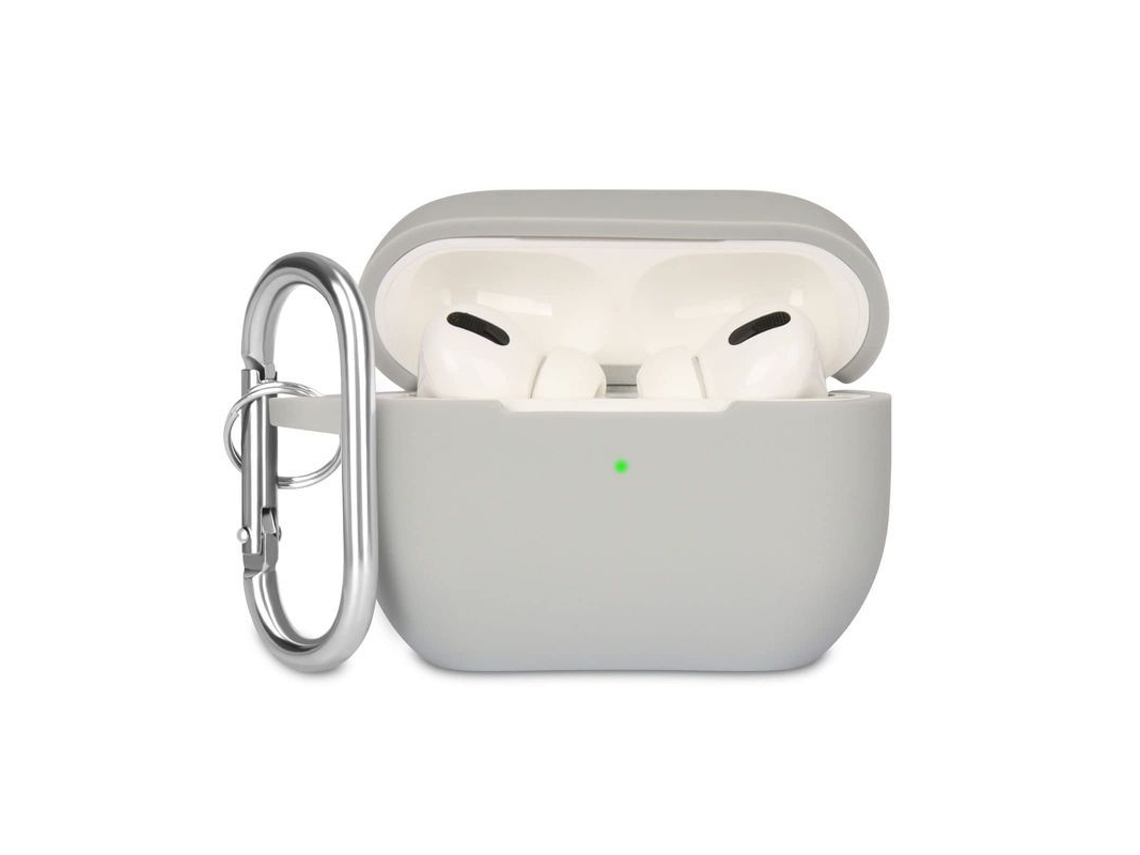 2026-funda Protectora Linjou Compatible Con Airpods Pro (2019) De Silicona Suave Color Gris Con Mosquetón