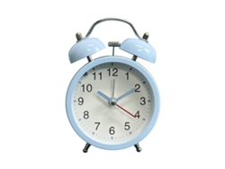 Reloj Despertador Con Campana Metálica De 7,6 Cm (3 Pulgadas), Luz Nocturna Y Sonido Potente, Ideal Para Niños Y Estudiantes, Color Azul.
