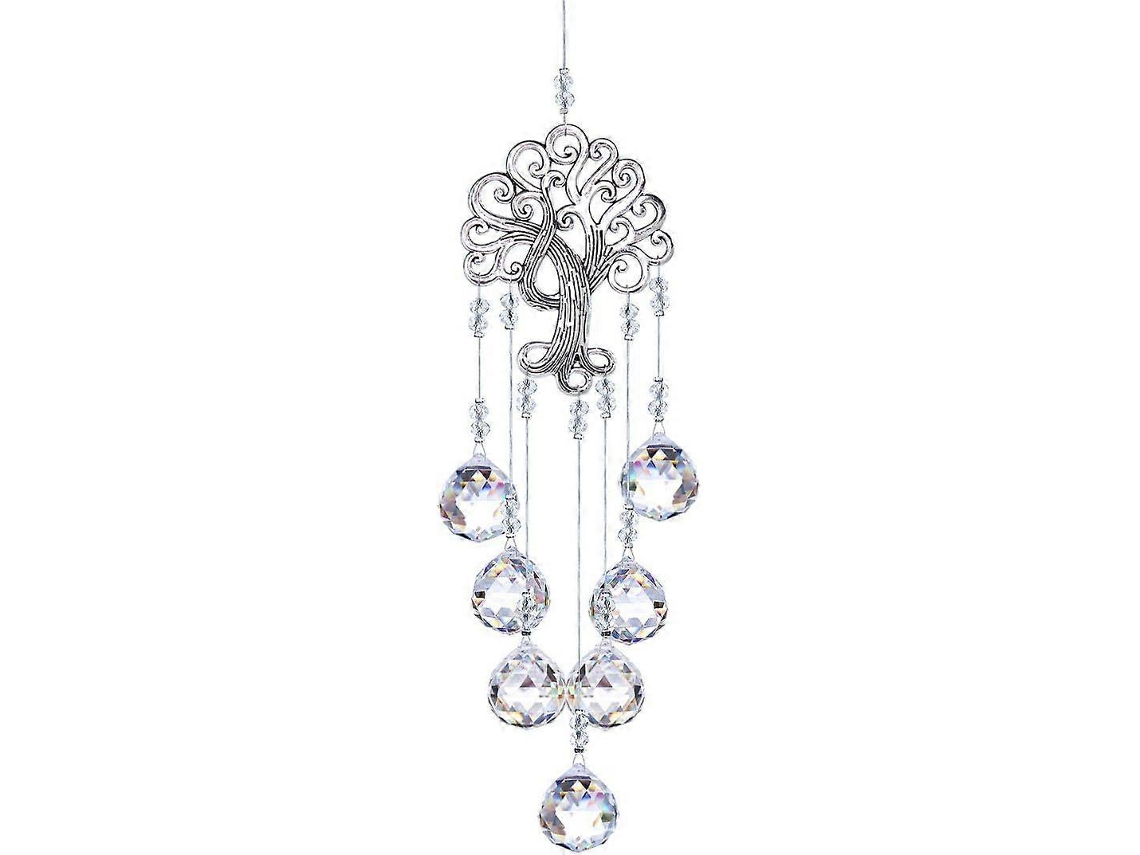 Atrapasol de cristal arcoíris - Colgante metálico del Árbol de la Vida