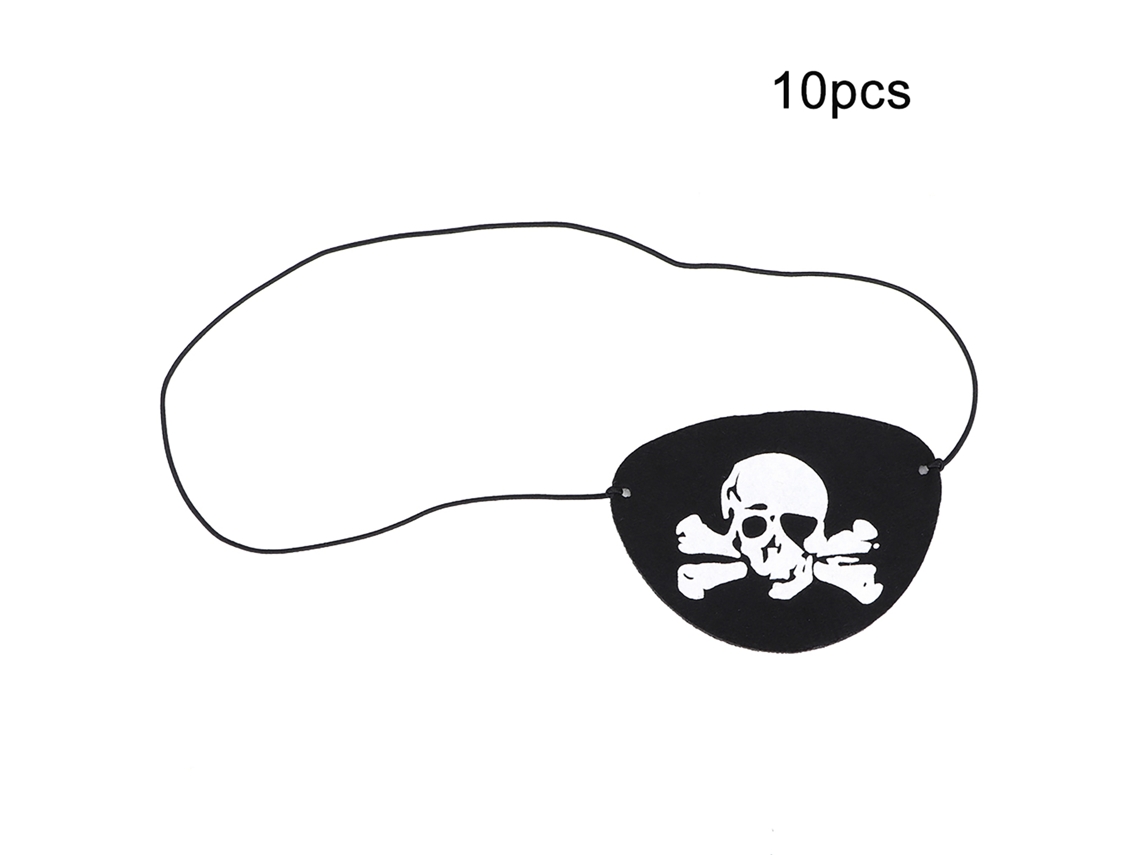 10 Parches Oculares Con Forma De Calavera Pirata De Fieltro Suave Para Fiestas De Halloween Y Accesorios De Disfraces.