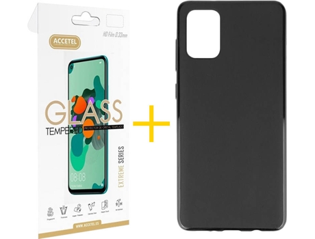 Kit Funda + Protector de Pantalla Samsung Galaxy A71 5G ACCETEL Liso (Negro)