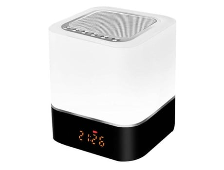 Lámpara de cabecera con luz de altavoz Bluetooth con altavoz Bluetooth Luz táctil recargable por USB 5 en 1 con reloj despertador digital 12/24 BIS...