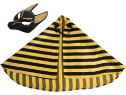 Máscara Anúbis Para Halloween Com Lenço Retrô, Ideal Para Cosplay Adulto, Carnaval, Festa À Fantasia e Baile de Máscaras.
