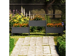Macetero/Jardinera 245,5X44X75 cm Pino Macizo Gris