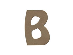 Letra B mayúscula de madera MDF para decorar - 8 cm