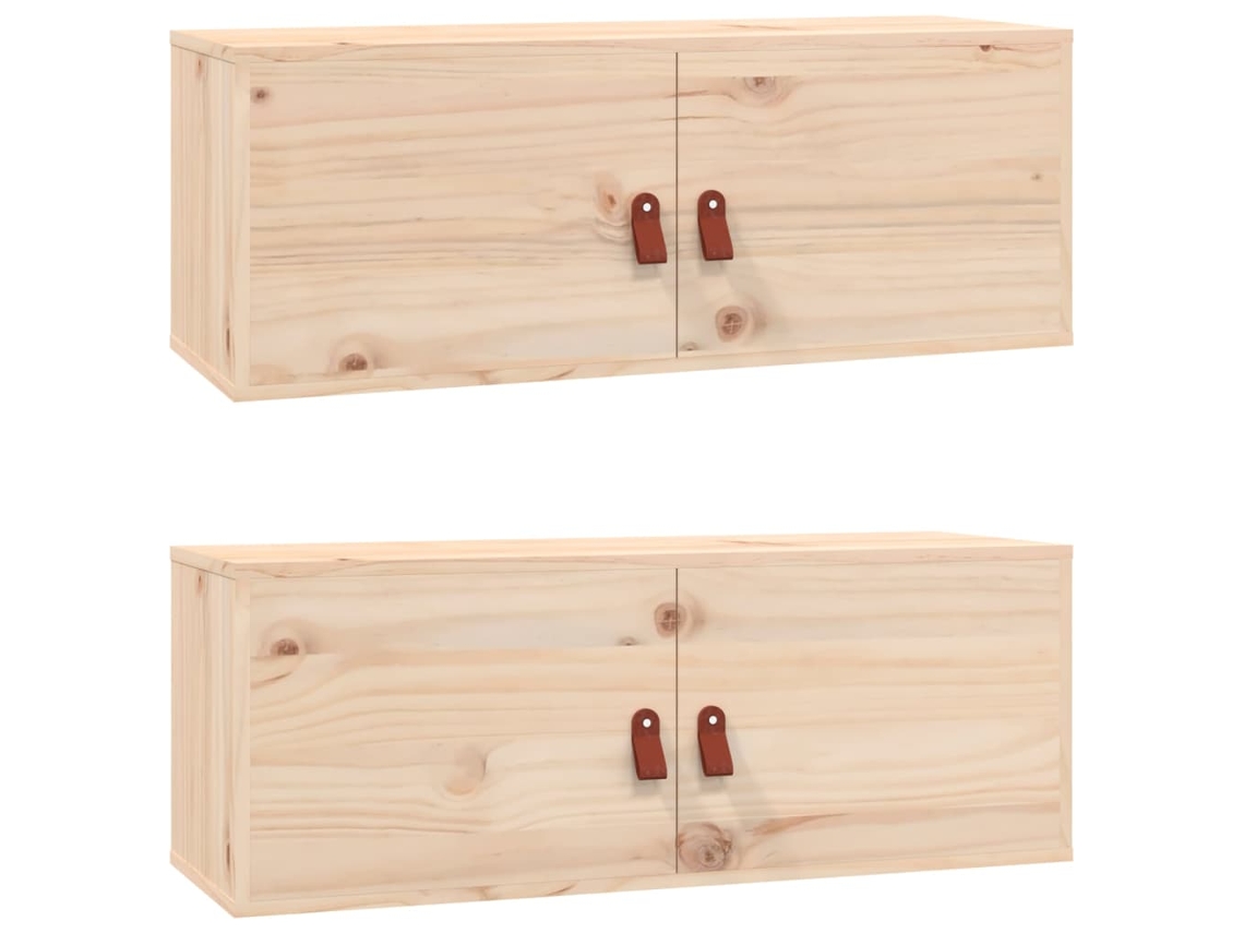 Conjunto 2 Armario De Pared VIDAXL Marrón Madera (80x30x30 cm )