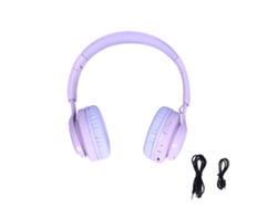 Auriculares Bluetooth Bt06c Para Niños Con Luces Led, Estéreo, Plegables, Color Morado.