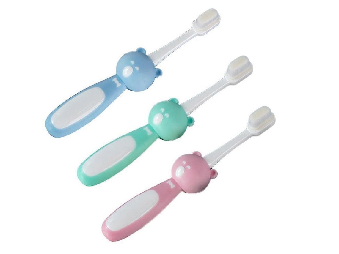 Juego De 3 Cepillos De Dientes Para Niños Pequeños Con Diseño De Dibujos Animados Y Cerdas Suaves Para Bebés.