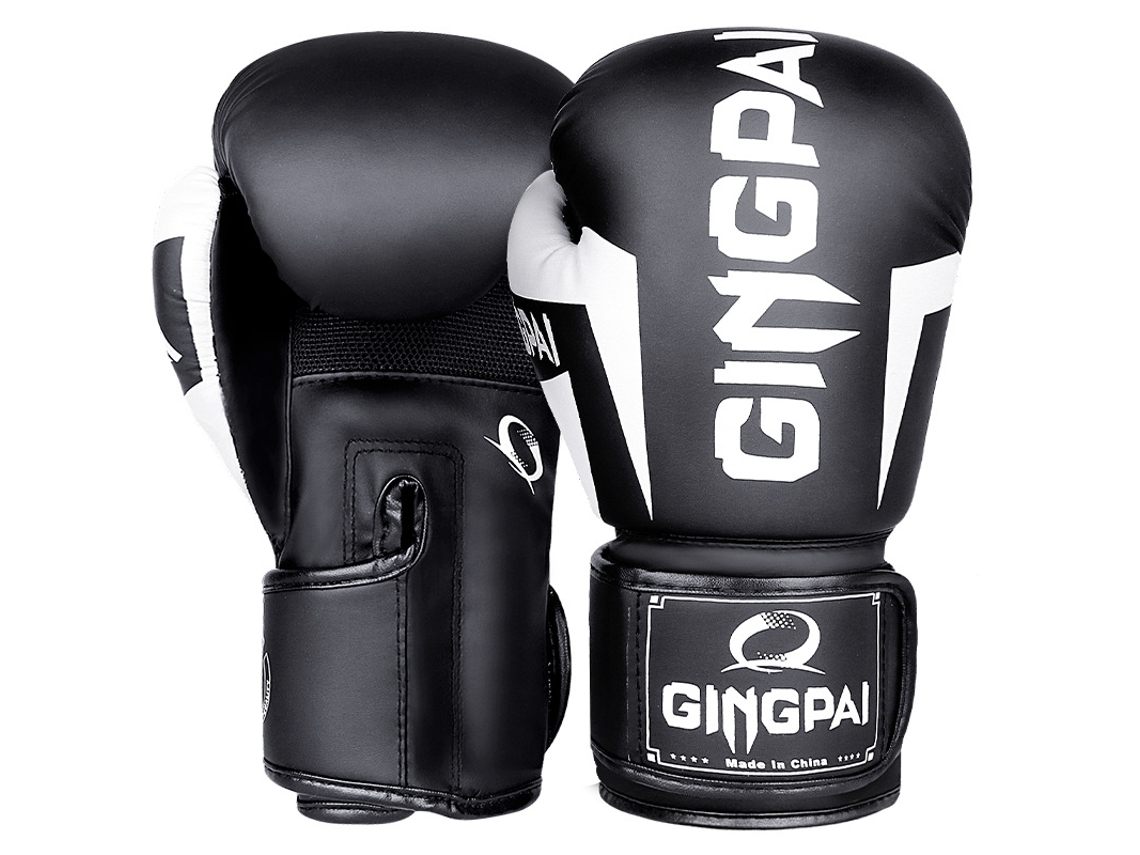 Guantes De Boxeo Chrui De 10 Oz Para Trabajo En Saco Pesado, Kickboxing, Muay Thai (negro/blanco)