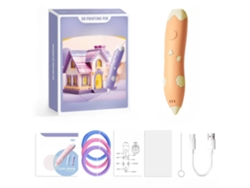 Lápiz de impresión 3D PANOONA para niños, recargable por USB, paquete de 3 rollos de filamento PLA naranja