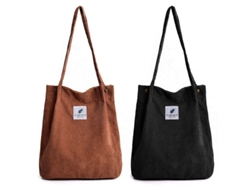 Bolso tote de pana 2026/2025, bolso de hombro informal de gran capacidad para mujer, a la moda para ir de compras.