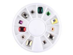 Disco Redondo De Aleación Para Uñas Con Diamantes De Imitación Ab De Base Plana Para Manicura Decorativa.