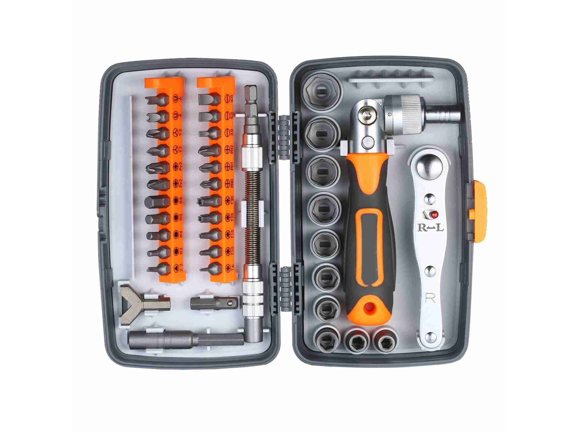 Juego De Destornilladores De Carraca De 38 Piezas Con Mango Flexible Para Reparaciones Electrónicas.