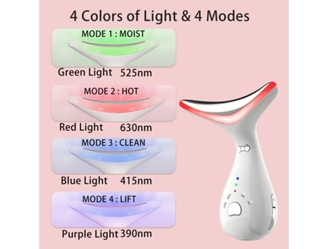 Terapia de luz roja para cara y cuello, varita facial, dispositivo facial multifuncional Wavy Chic Beauty - blanco CHRONUS