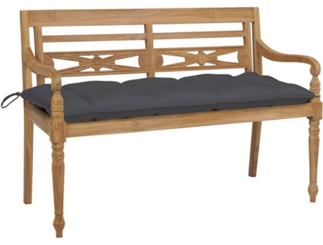 Banco de exterior VIDAXL Antracita Teca (120x51.5x84 cm)