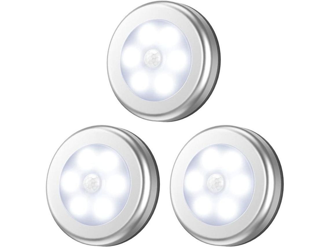 Luz Con Sensor De Movimiento, Luz Nocturna Para Armarios, Luces Para Escaleras A Pilas, Adhesivo Ixl Blanco Plateado