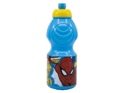 Botella Plástico Infantil Azul Spiderman Con Cierre Antigoteo 400ml P23stor