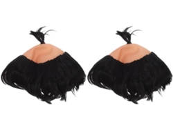 Pelucas De Samurái Calvas De Dos Piezas En Fibra Sintética, Estilo Cosplay Para Hombres, Disfraz De Fiesta.