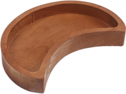 Bandeja De Almacenamiento De Madera Maciza Con Forma De Media Luna Para Objetos Pequeños Como Joyas Y Aceites.