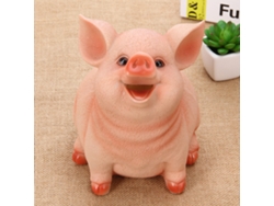 Precioso aro de resina ecológico con forma de cerdito, aro grande para monedas para niños, 21x16x16cm