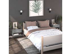Mesitas de Noche LOVELY HOME Mesinha Montagem na Parede 2 Pcs Cinzento Sonoma