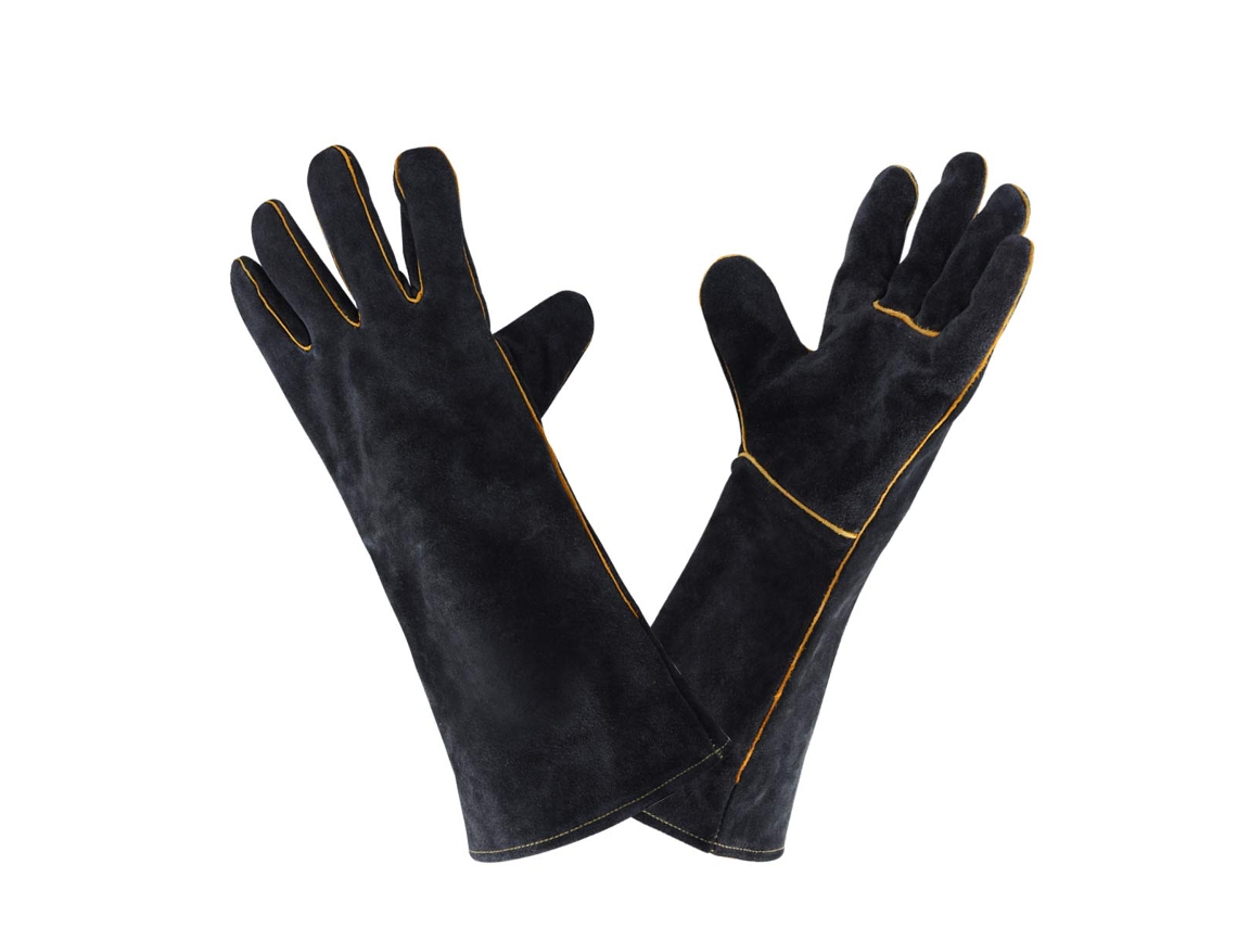FNINIJEDE Luvas De Soldador Em Couro 932 °f, Luvas De Alta Temperatura Para Cozinha, Solda, Trabalho, Churrasco, Forno E Jardinagem 40 Cm