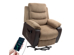 Sillón reclinable eléctrico con puerto USB para control remoto y bolsillos laterales marrones (mi)