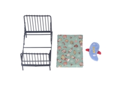 Cama De Metal Para Muñecas En Miniatura A Escala 1:12, Estilo Europeo, Color Negro, Con Almohada Y Colchón.