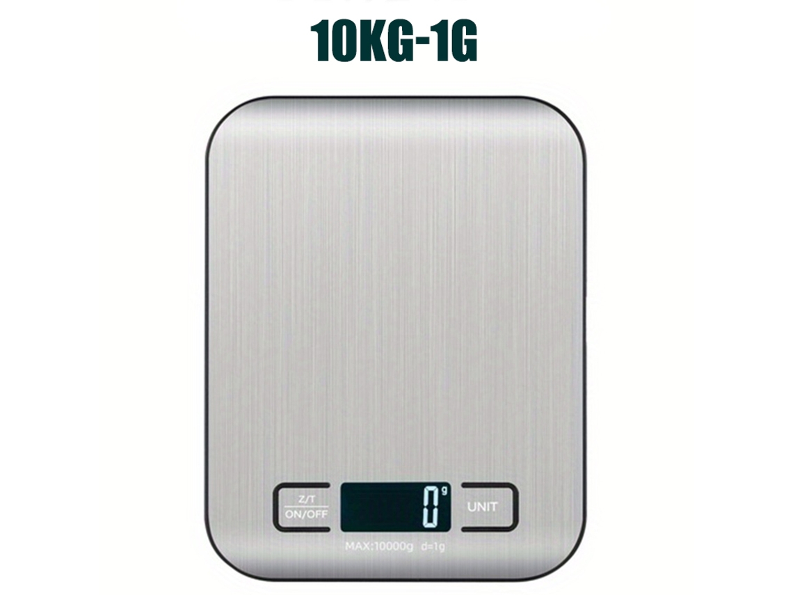 Báscula electrónica digital con pantalla LCD, MDUG 10 kg, para confitería, plataforma personal, precisión de 1 g (plateada)