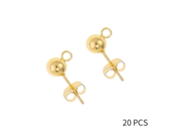 Pendientes 20 Pares De Pendientes Redondos De Cuentas De 6 X 12 Mm, Para Hacer Tú Mismo (dorados) Chrui