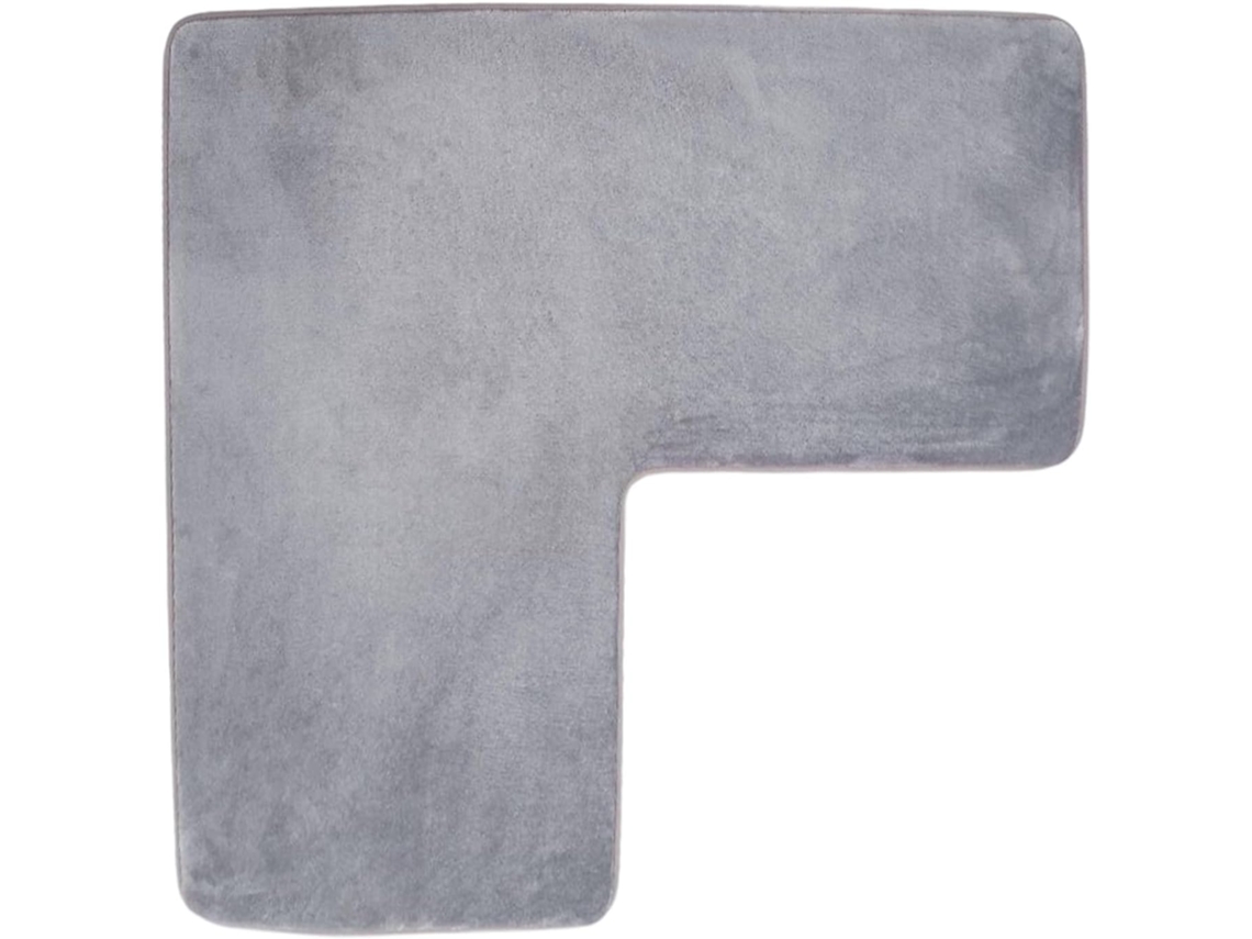 Alfombrilla de baño en forma de L, cómoda, fabricada con tejido de forro polar de coral suave, absorbente y antideslizante, de secado lento.