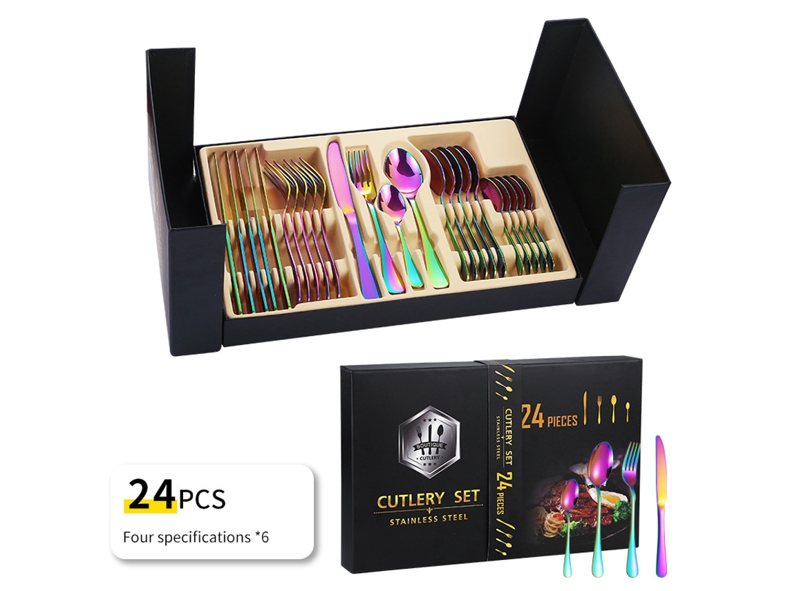 Conjunto de Talheres de Aço Inoxidável 24 Peças GERTIZ