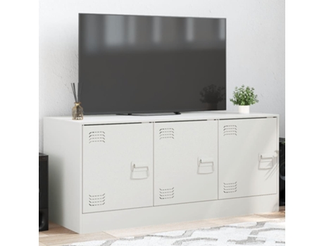 Mueble para TV de acero blanco 99x39x44 cm