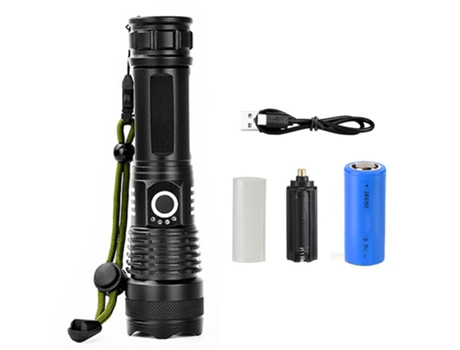 Antorcha LED, 150000 Antorcha LED de alto lumen, IPX7 a prueba de agua y 5 modos, Negro YIZHOOD