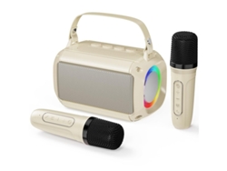 Mini máquina de karaoke portátil con micrófonos duales y excelente claridad de voz para niños y adultos. Altavoz de 4 voces mágicas con reproducción Yizhood.