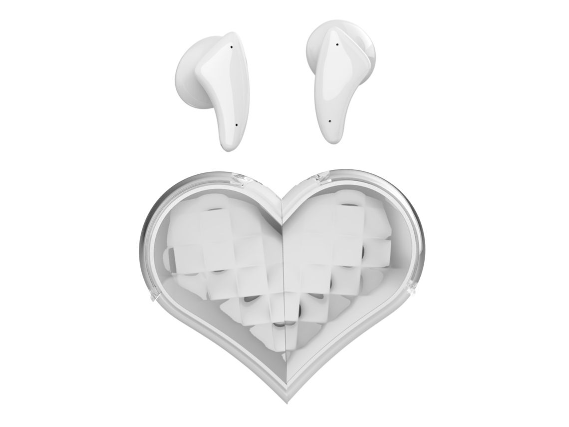 Auriculares Bluetooth 5.4 (blancos), Con Forma De Corazón Y Micrófono Hd.