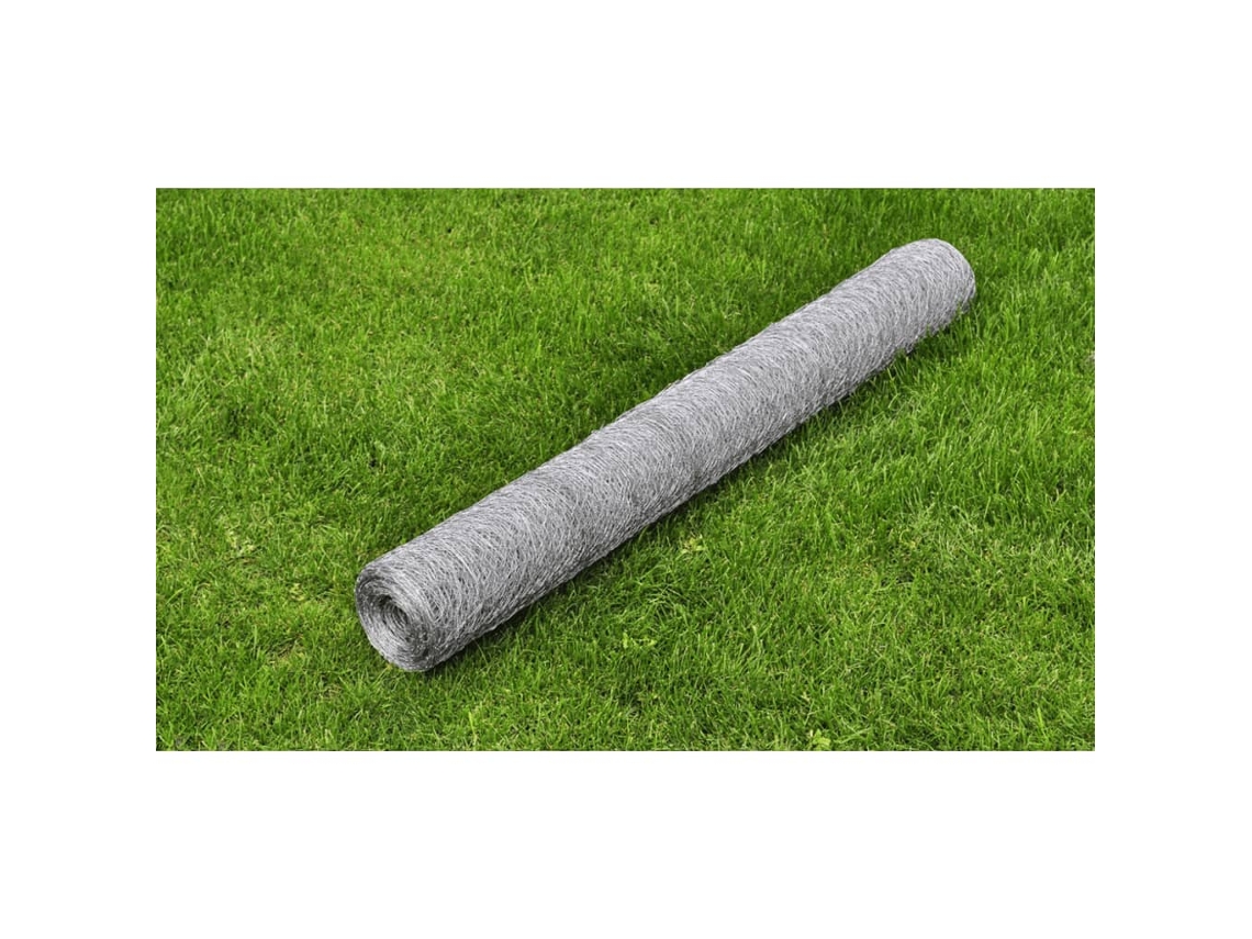 Malla de alambre para gallinero 25x0.5 M Acero galvanizado Plata Lovely Home