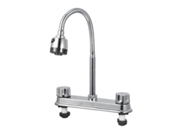 Grifo de cocina profesional, moderno, sencillo, de doble uso, con mezclador de agua fría y caliente, para cocina, baño, fregadero hexagonal