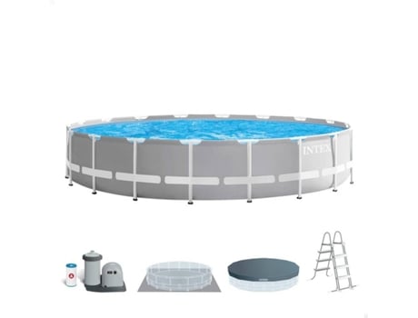 Piscina Tubular INTEX Prisma Frame Redonda Gris (6 personas - 549x122cm - 24.311L)