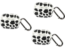 Estuche De 3 Piezas Con Diseño De Vaca Para Auriculares Profesionales: Estuche De Carga A Prueba De Golpes Y Delicado Para Tus Auriculares.