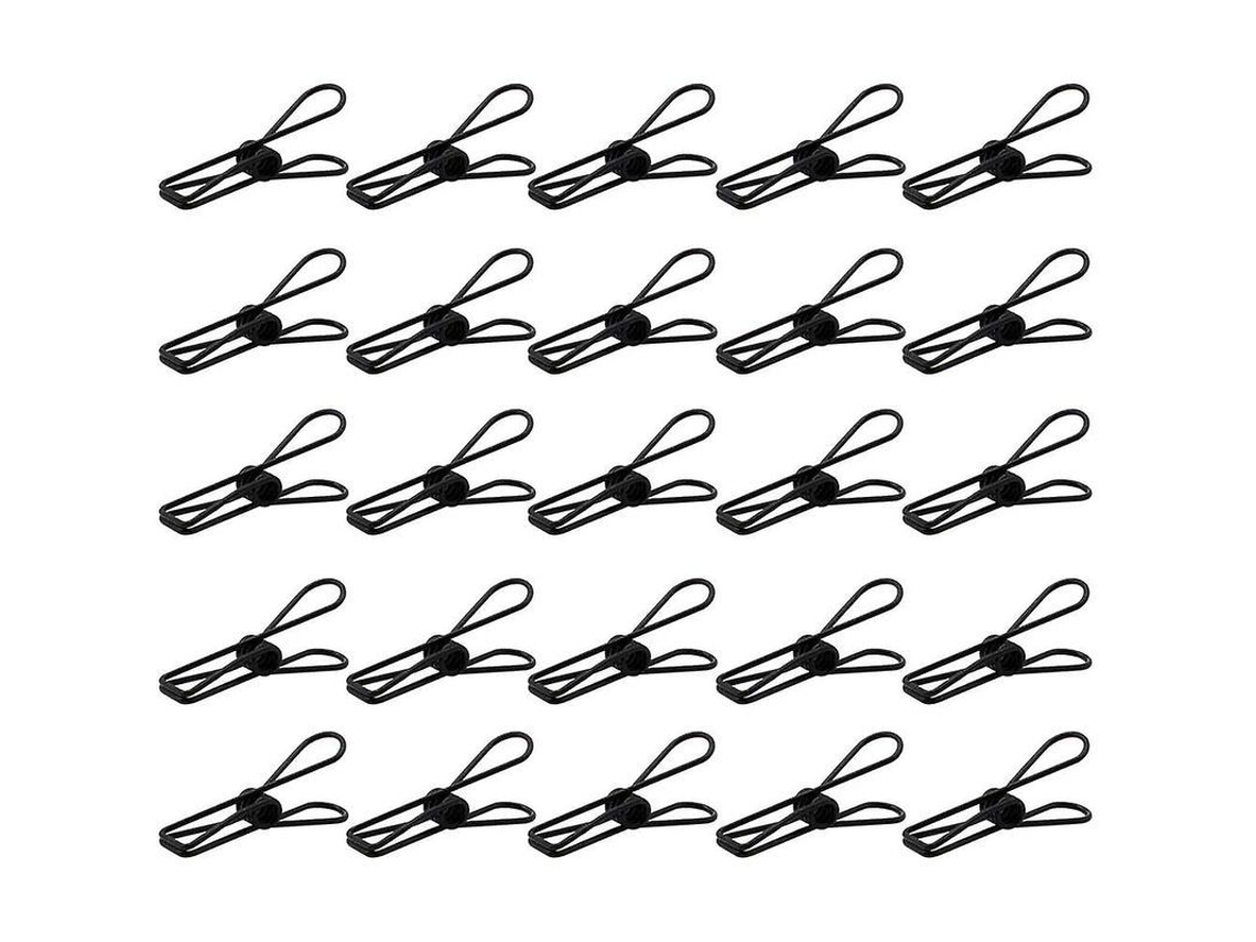2026-paquete De 25 Pinzas Pequeñas Negras - Clip De Utilidad Multiusos Para Línea De Ropa