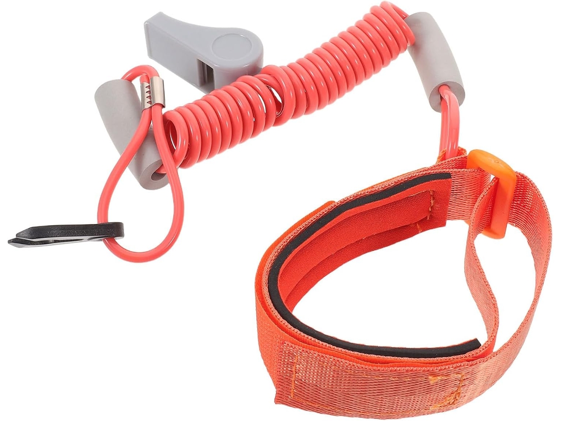Cordón de seguridad rojo con silbato, 2,5 cm