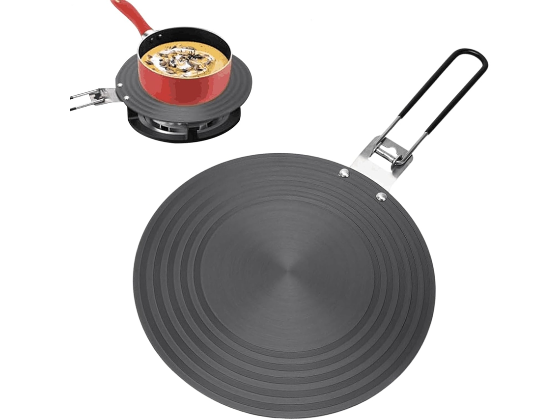 Placa adaptadora para placa de inducción Slowmoose de 24 cm, acero inoxidable, con difusor.