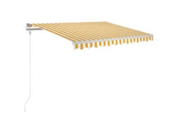Maison Exclusive - Toldo Retráctil Manual Amarillo Y Blanco 350x250 Cm